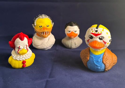 Horror Duck! - Fully 3D Printed, Heat Resistant Set featuring Michael Myers, Hannibal Lecter, Pennywise, and Jason