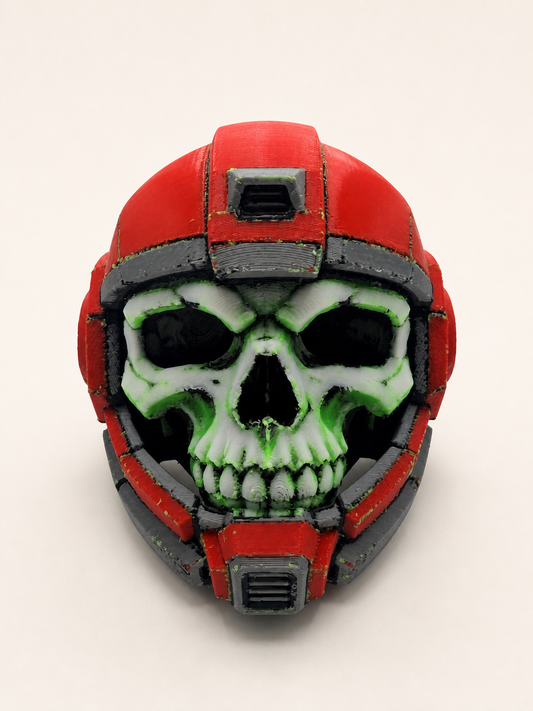 Ghost Helm Sentinel Skull Wall and Shelf Decor - Fully 3d printed
