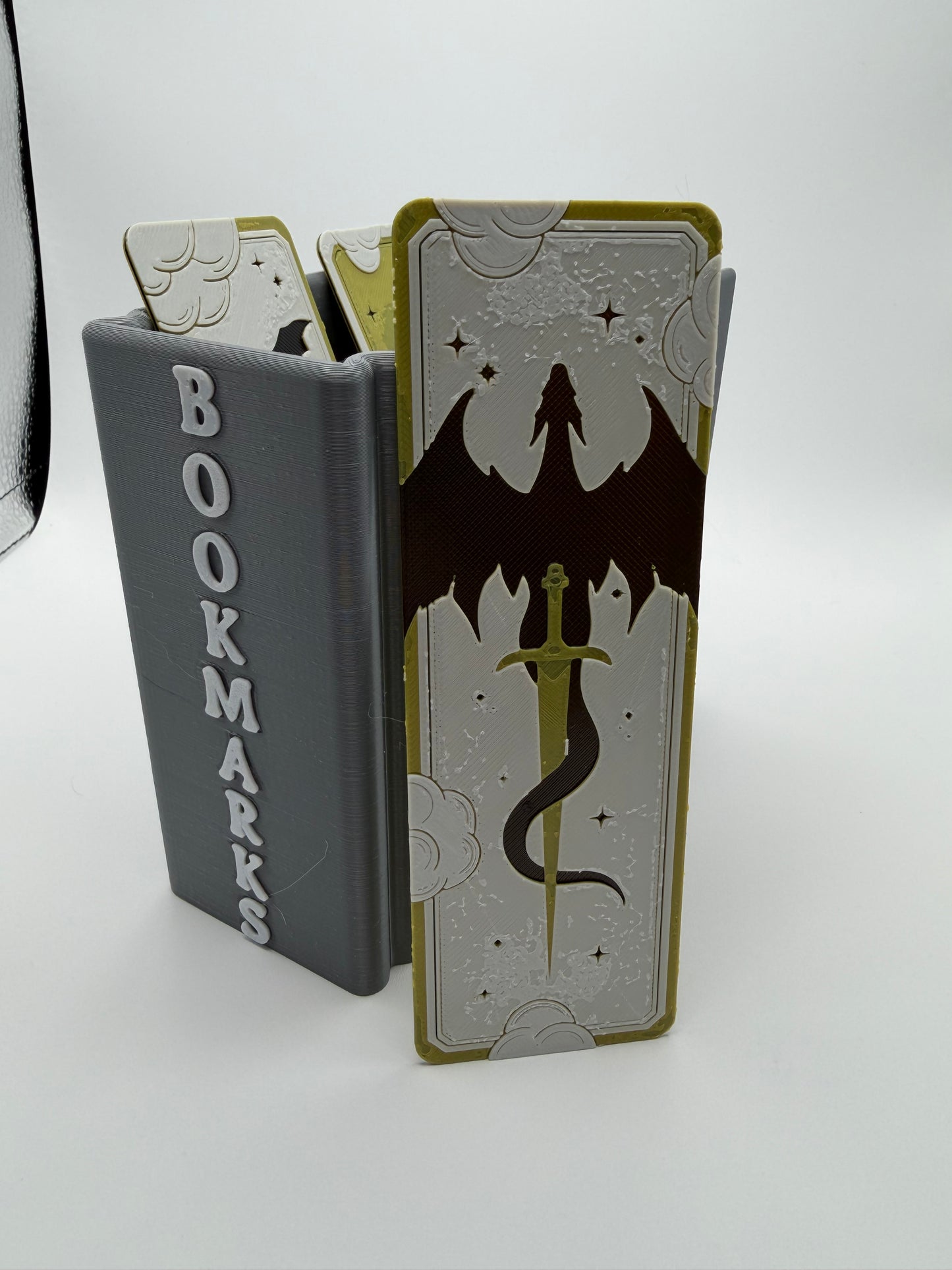Fantasy Dragon Bookmark Set (3-Piece) | Backlit Dragon Silhouette