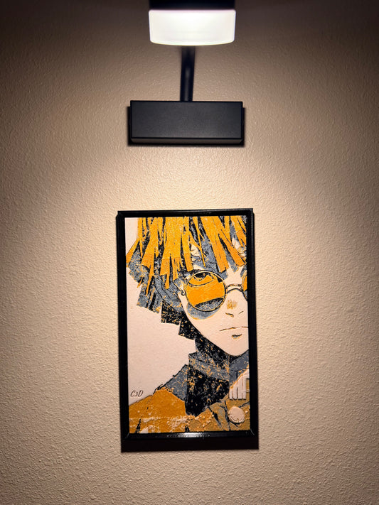 Urban Anime Lightning Filament Painting – Framed 3D Wall Art