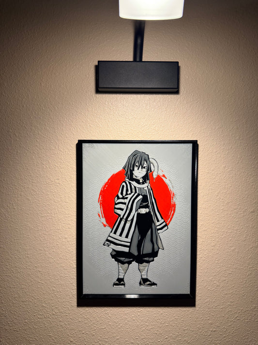 Reserved Anime Swordsman Filament Painting – Framed 3D Print