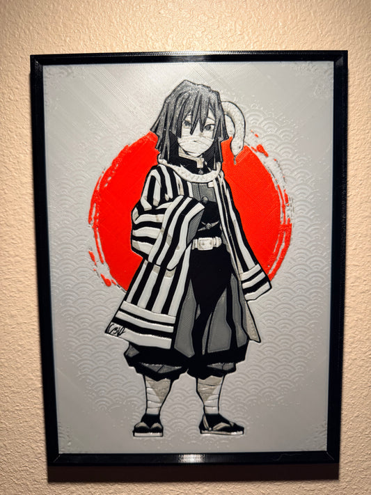 Reserved Anime Swordsman Filament Painting – Framed 3D Print