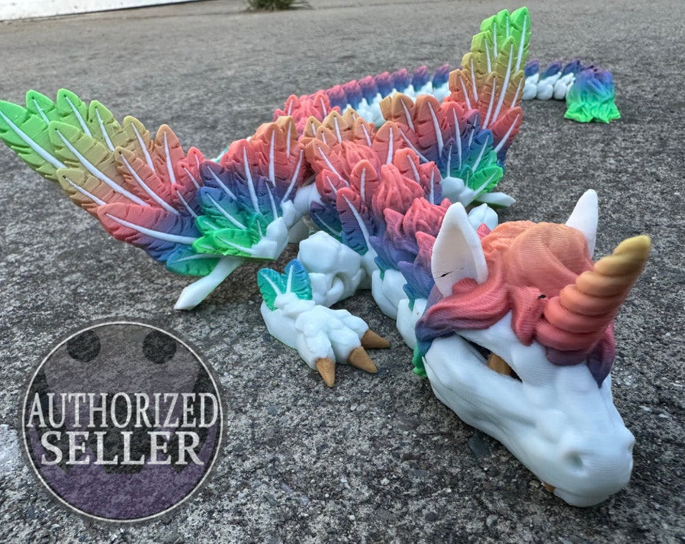 Alicorn Dragon - Fully 3D printed articulating dragon and fidget toy